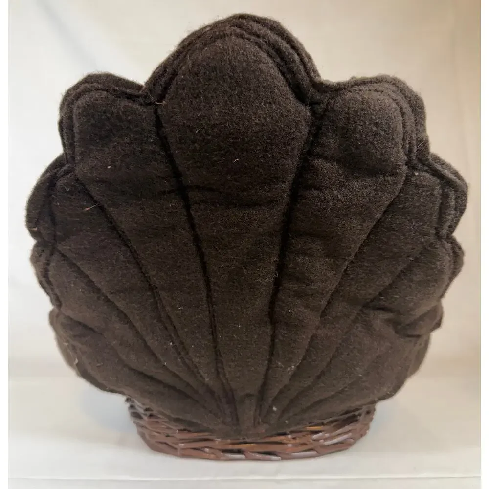 Vintage Handmade Turkey Basket Thanksgiving Decor Primitive Turkey Wicker Basket